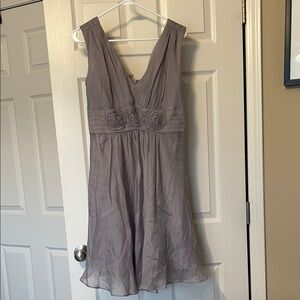 The Limited Taupe Midi Dress with Floral Accents